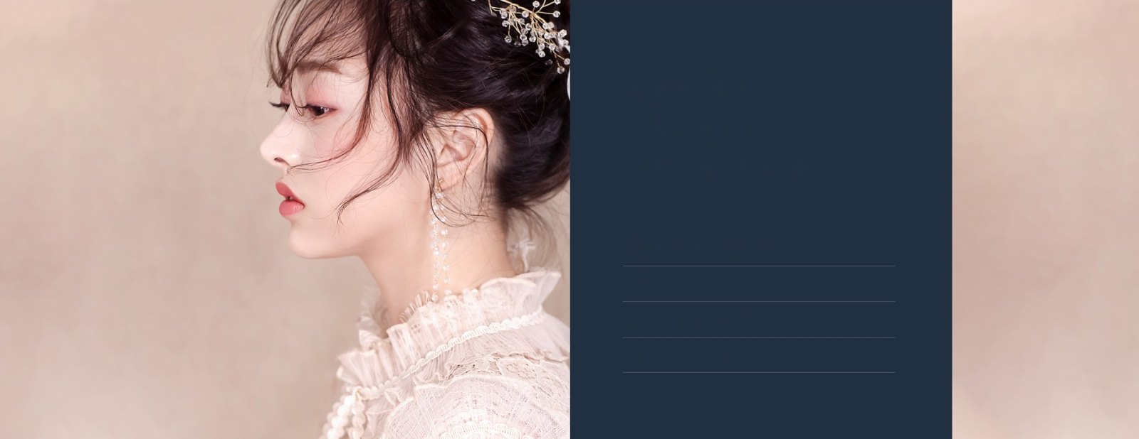 무보형물 코성형 안내 배너 속 또렷한 코 라인과 우아한 옆모습을 보이는 여성 모델