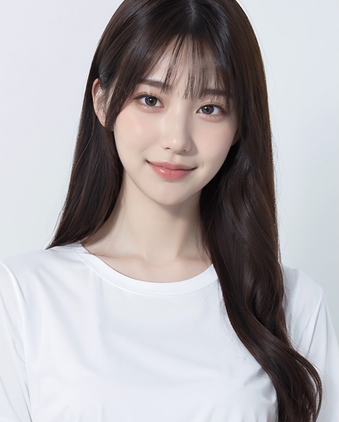 눈썹거상술 안내 페이지에 어울리는 또렷하고 맑은 눈매로 미소 짓는 긴 웨이브 머리의 여성 모델